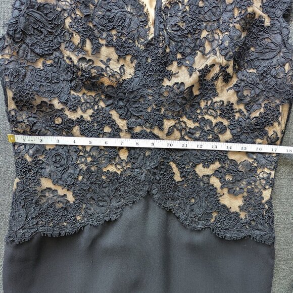 Reem Acra Black Lace Cocktail Dress | Designer | Nude Illusion - Picture 7 of 12